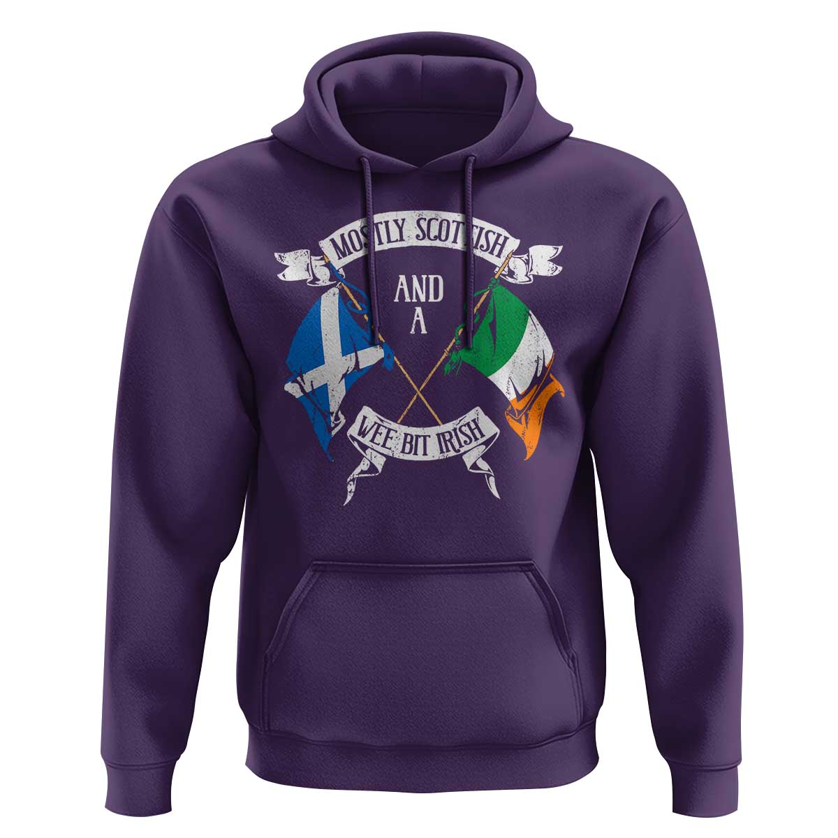 Funny Scots-Irish Pride Hoodie Mostly Scottish Wee Bit Irish
