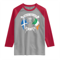 Funny Scots-Irish Pride Raglan Shirt Mostly Scottish Wee Bit Irish