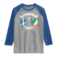 Funny Scots-Irish Pride Raglan Shirt Mostly Scottish Wee Bit Irish