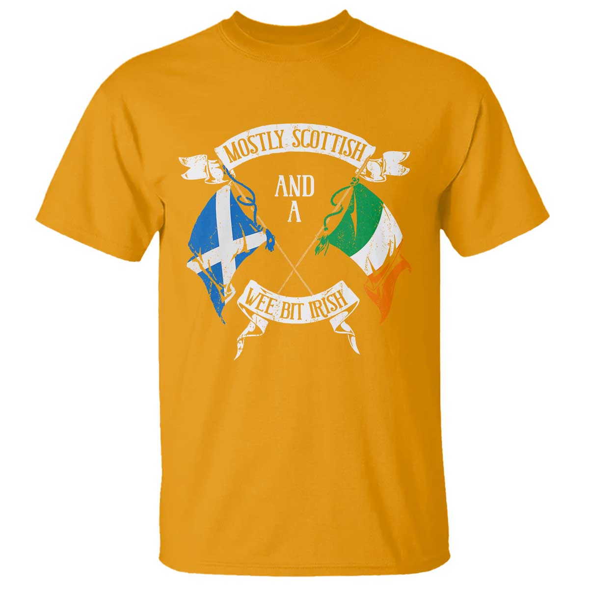 Funny Scots-Irish Pride T Shirt Mostly Scottish Wee Bit Irish