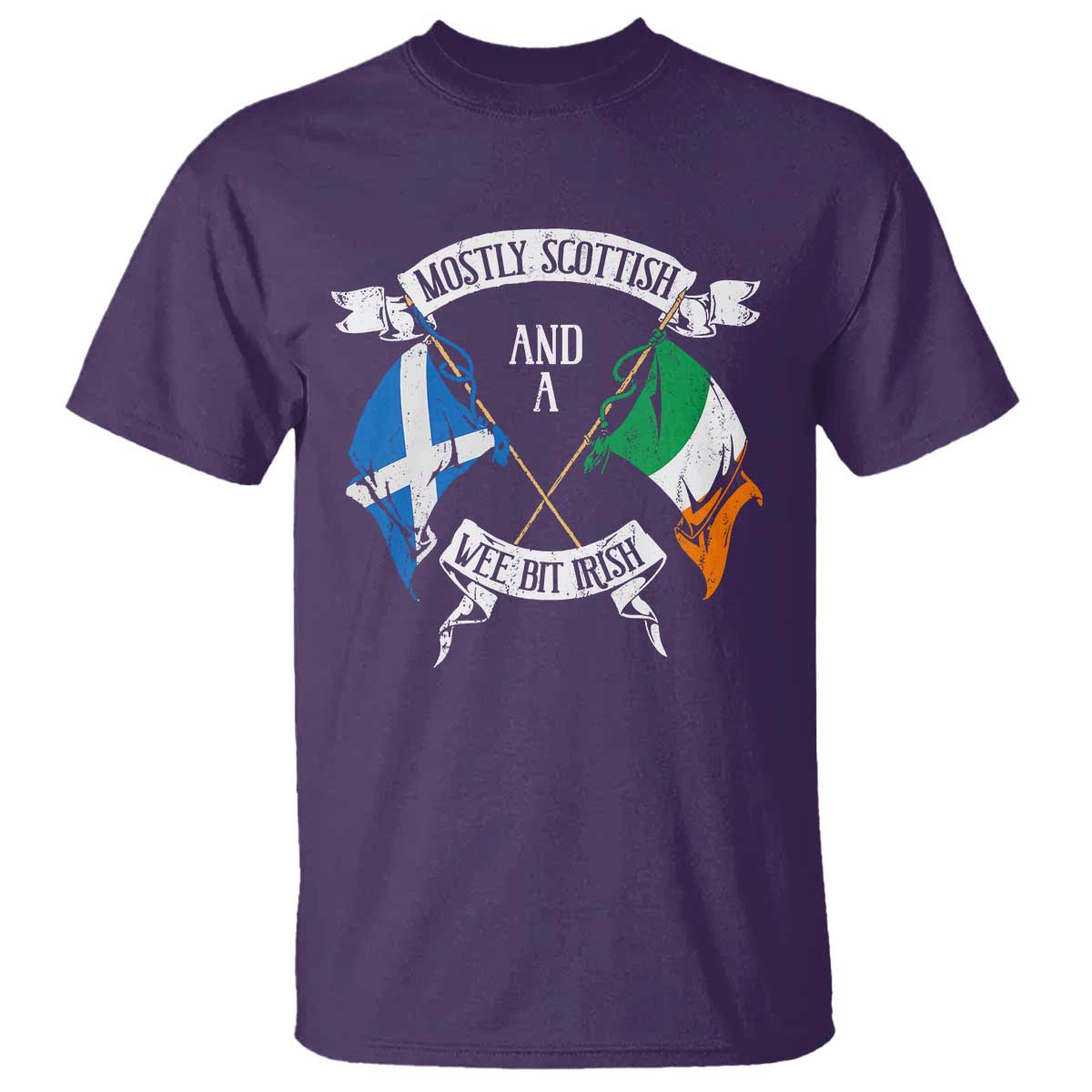 Funny Scots-Irish Pride T Shirt Mostly Scottish Wee Bit Irish