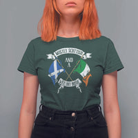 Funny Scots-Irish Pride T Shirt For Women Mostly Scottish Wee Bit Irish
