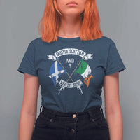 Funny Scots-Irish Pride T Shirt For Women Mostly Scottish Wee Bit Irish