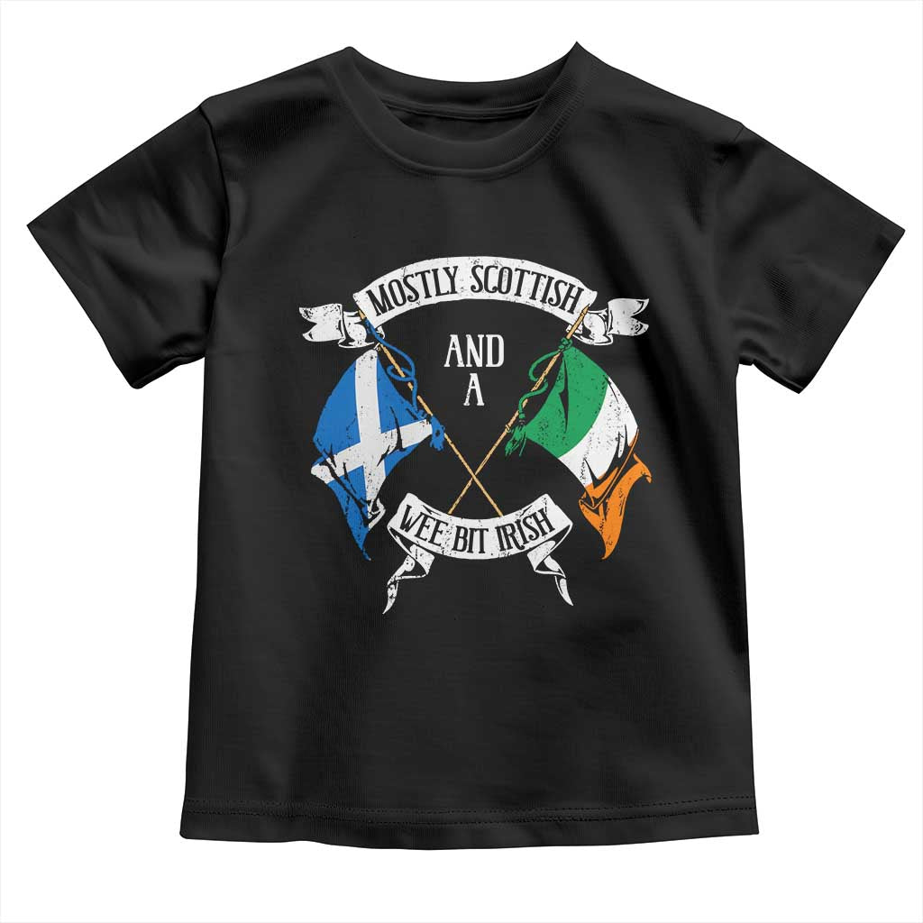 Funny Scots-Irish Pride Toddler T Shirt Mostly Scottish Wee Bit Irish