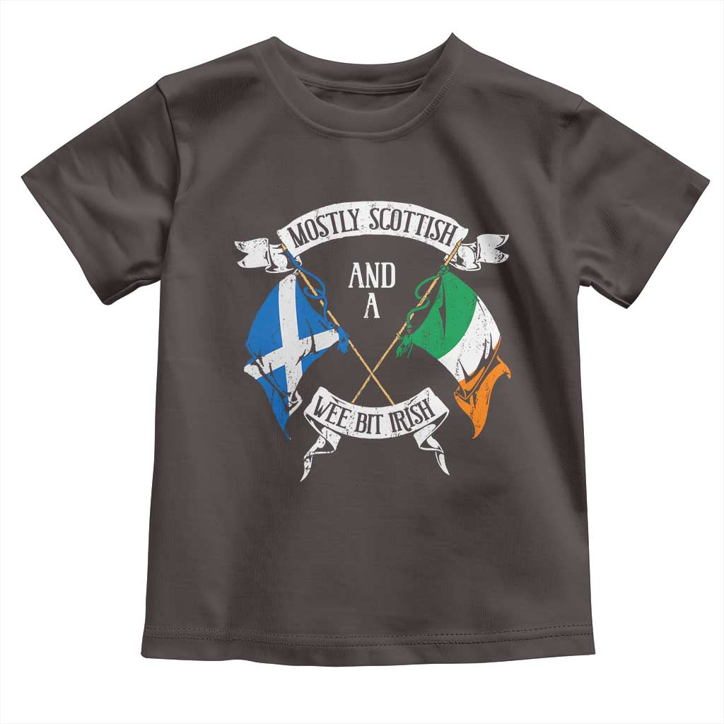 Funny Scots-Irish Pride Toddler T Shirt Mostly Scottish Wee Bit Irish