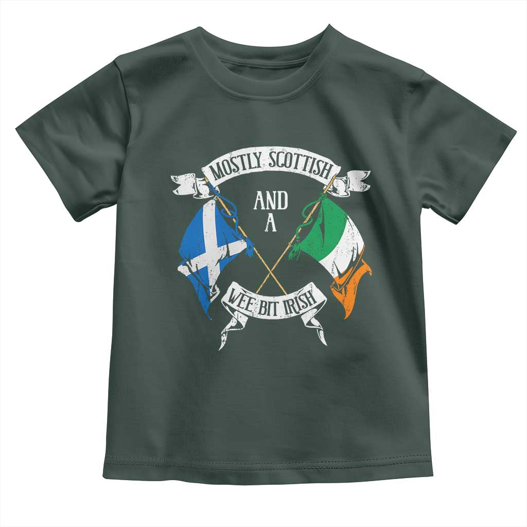 Funny Scots-Irish Pride Toddler T Shirt Mostly Scottish Wee Bit Irish