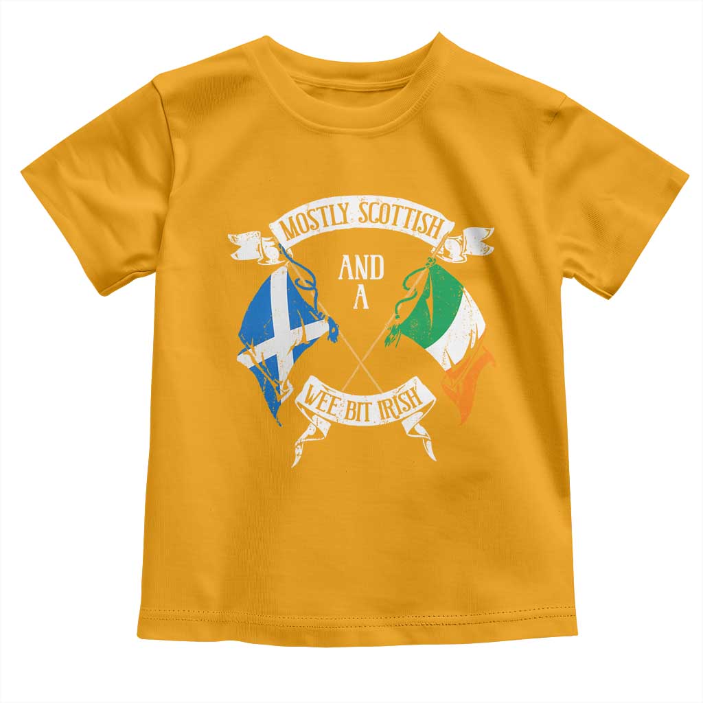 Funny Scots-Irish Pride Toddler T Shirt Mostly Scottish Wee Bit Irish