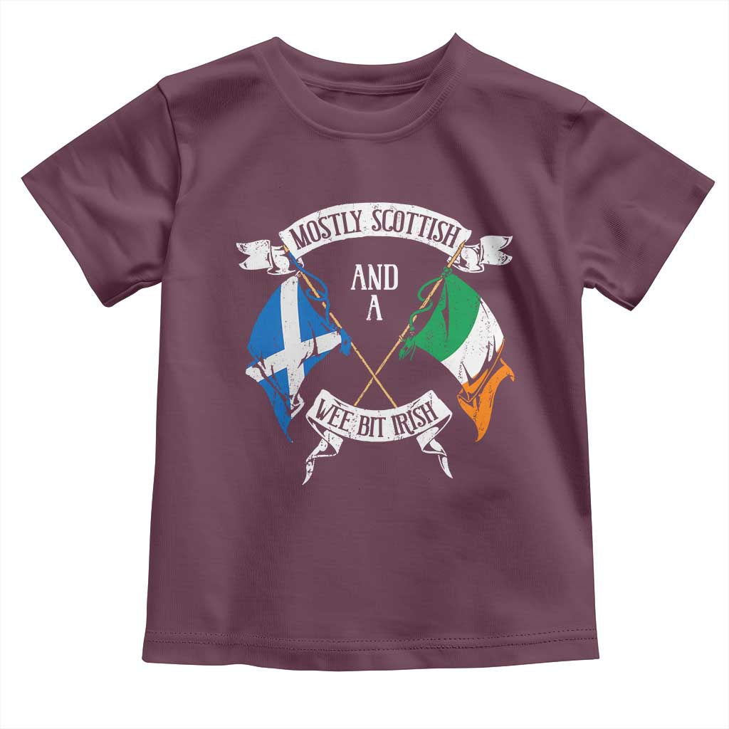 Funny Scots-Irish Pride Toddler T Shirt Mostly Scottish Wee Bit Irish