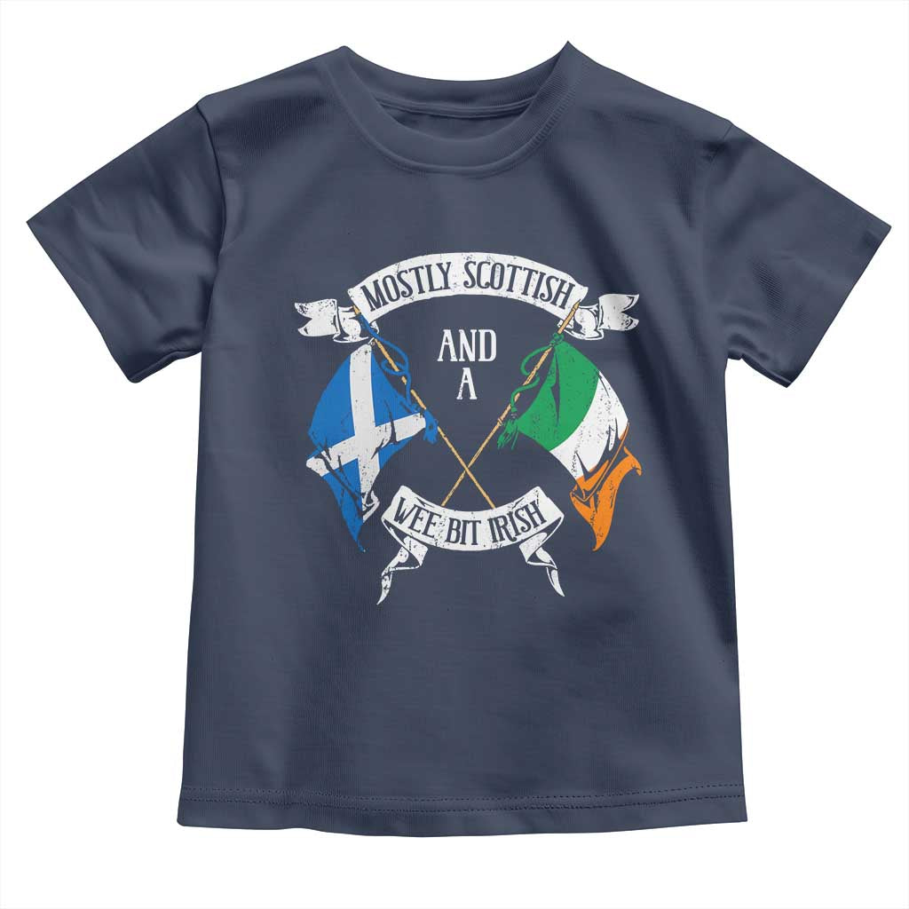 Funny Scots-Irish Pride Toddler T Shirt Mostly Scottish Wee Bit Irish