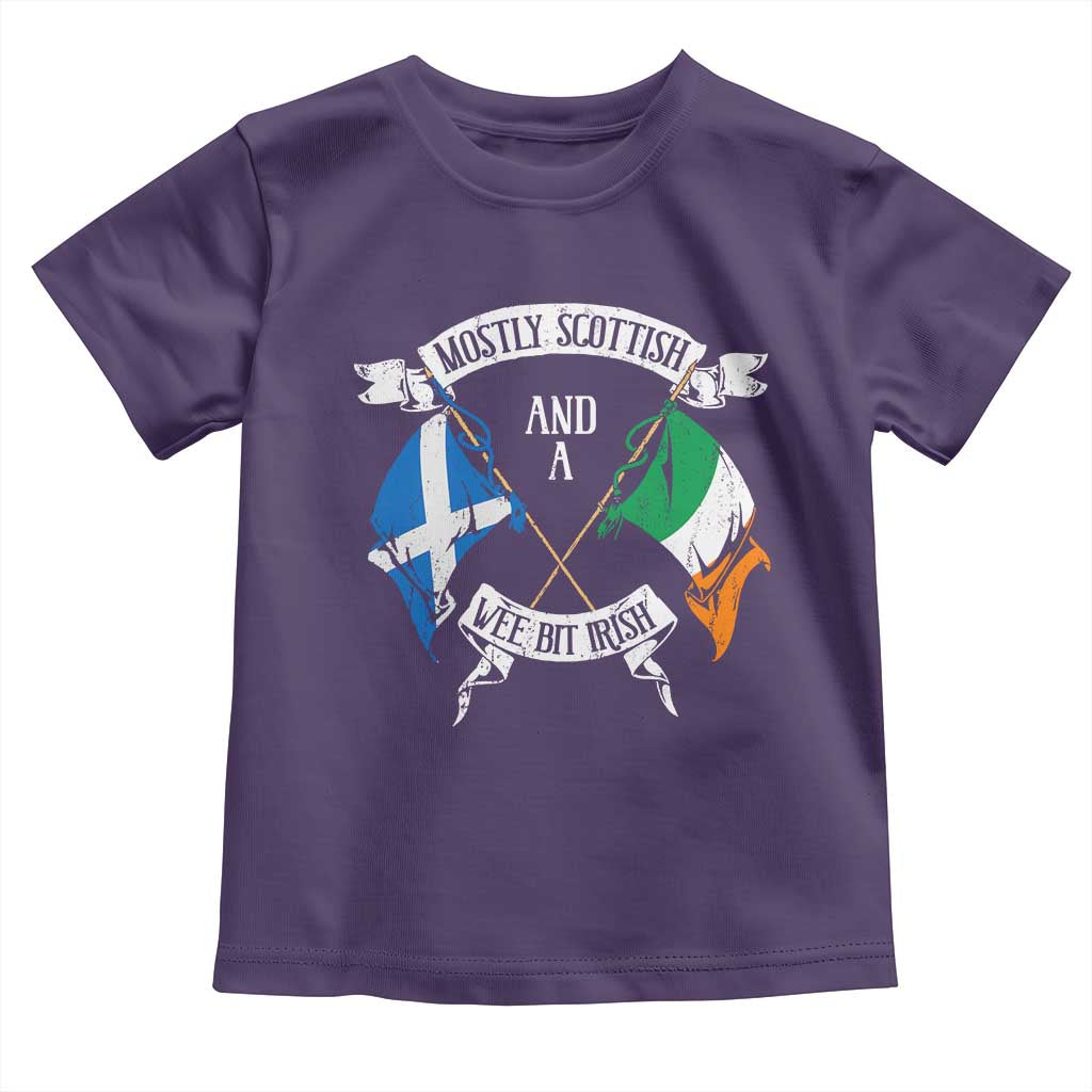 Funny Scots-Irish Pride Toddler T Shirt Mostly Scottish Wee Bit Irish
