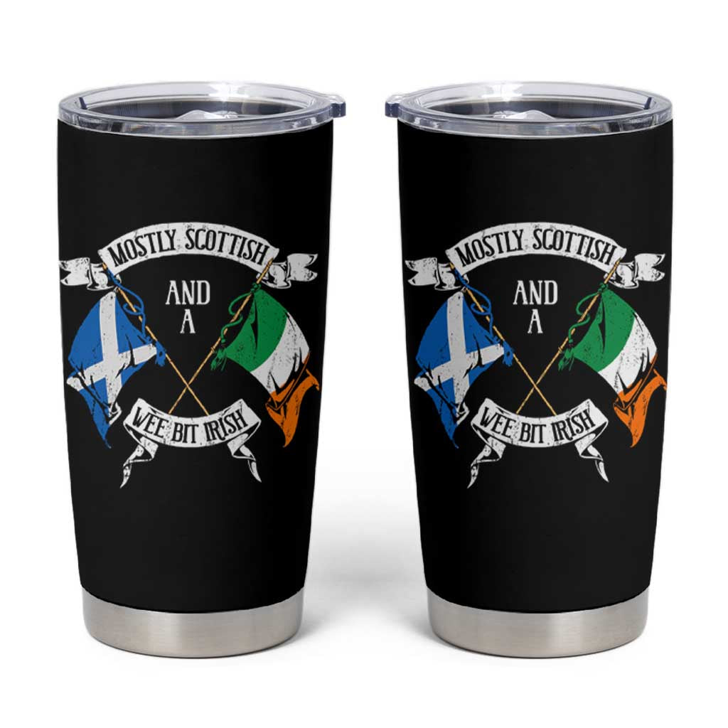 Funny Scots-Irish Pride Tumbler Cup Mostly Scottish Wee Bit Irish