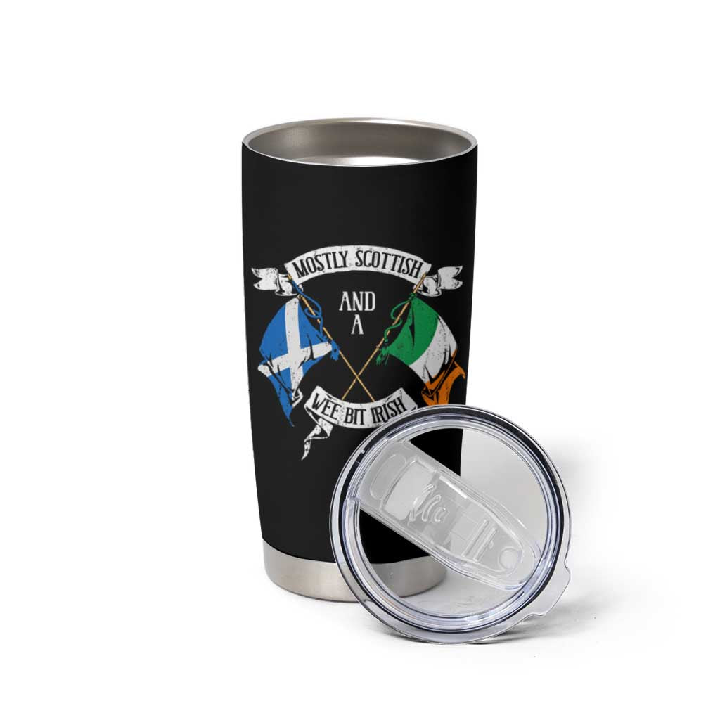 Funny Scots-Irish Pride Tumbler Cup Mostly Scottish Wee Bit Irish