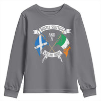 Funny Scots-Irish Pride Youth Sweatshirt Mostly Scottish Wee Bit Irish