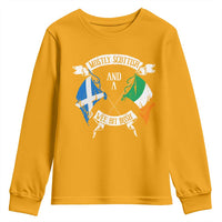 Funny Scots-Irish Pride Youth Sweatshirt Mostly Scottish Wee Bit Irish