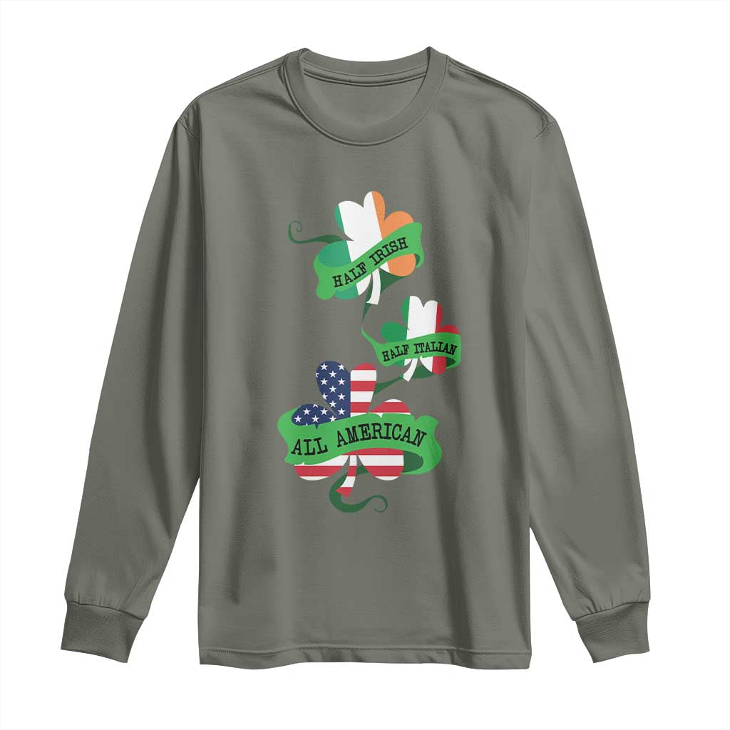 Half Irish Half Italian All American Long Sleeve Shirt