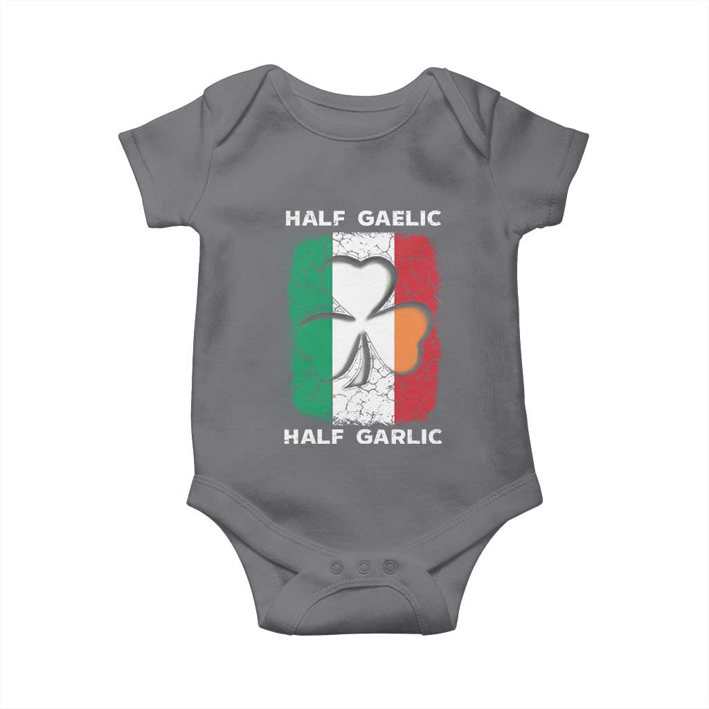 Irish Italian Pride Baby Onesie Half Gaelic Half Garlic Shamrock Ireland Italy Flag