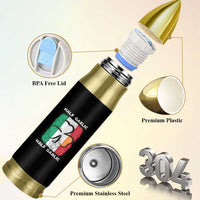 Irish Italian Pride Bullet Tumbler Half Gaelic Half Garlic Shamrock Ireland Italy Flag