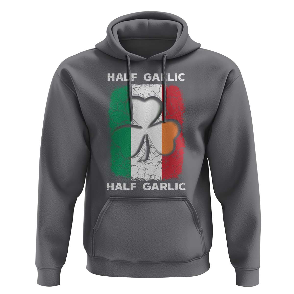 Irish Italian Pride Hoodie Half Gaelic Half Garlic Shamrock Ireland Italy Flag