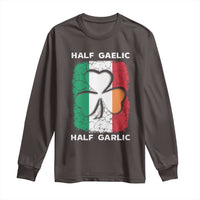 Irish Italian Pride Long Sleeve Shirt Half Gaelic Half Garlic Shamrock Ireland Italy Flag