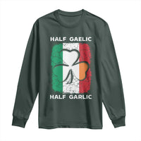 Irish Italian Pride Long Sleeve Shirt Half Gaelic Half Garlic Shamrock Ireland Italy Flag