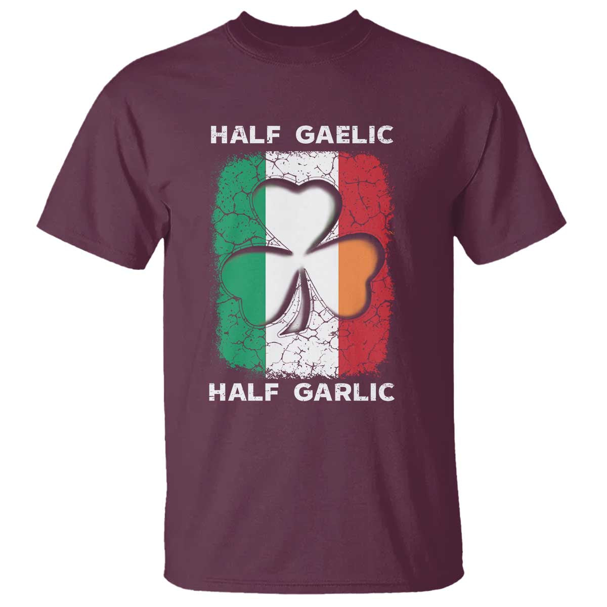 Irish Italian Pride T Shirt Half Gaelic Half Garlic Shamrock Ireland Italy Flag