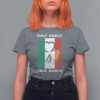 Irish Italian Pride T Shirt For Women Half Gaelic Half Garlic Shamrock Ireland Italy Flag