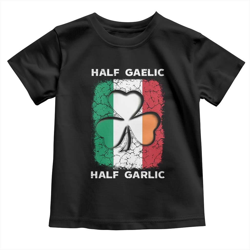 Irish Italian Pride Toddler T Shirt Half Gaelic Half Garlic Shamrock Ireland Italy Flag