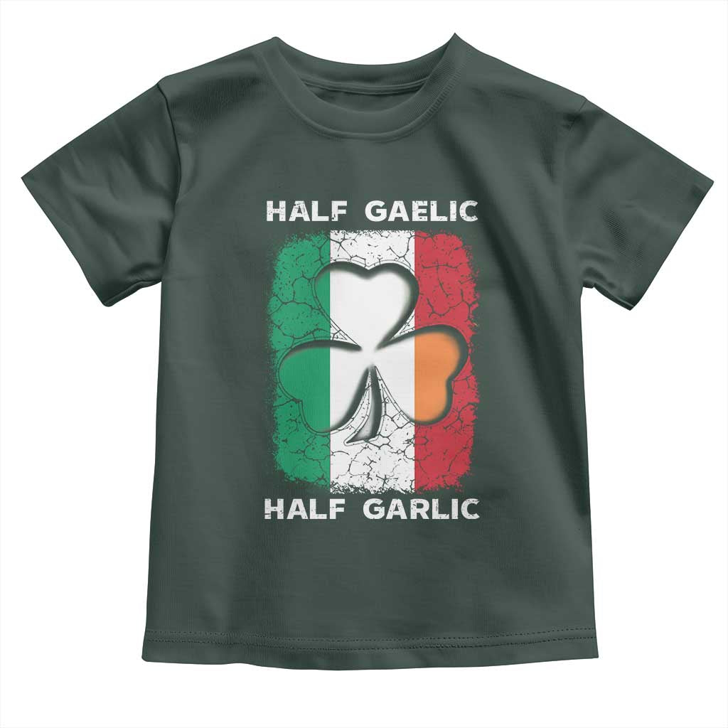 Irish Italian Pride Toddler T Shirt Half Gaelic Half Garlic Shamrock Ireland Italy Flag