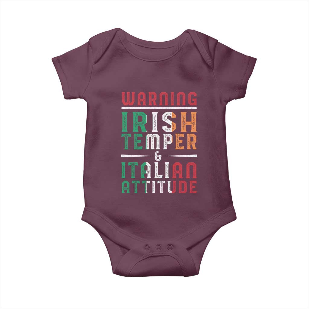 Funny Irish Temper Italian Attitude Baby Onesie