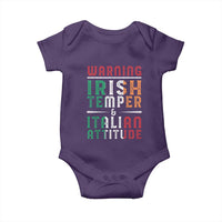 Funny Irish Temper Italian Attitude Baby Onesie