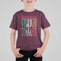 Funny Irish Temper Italian Attitude T Shirt For Kid