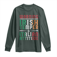 Funny Irish Temper Italian Attitude Long Sleeve Shirt