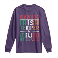 Funny Irish Temper Italian Attitude Long Sleeve Shirt