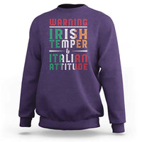 Funny Irish Temper Italian Attitude Sweatshirt