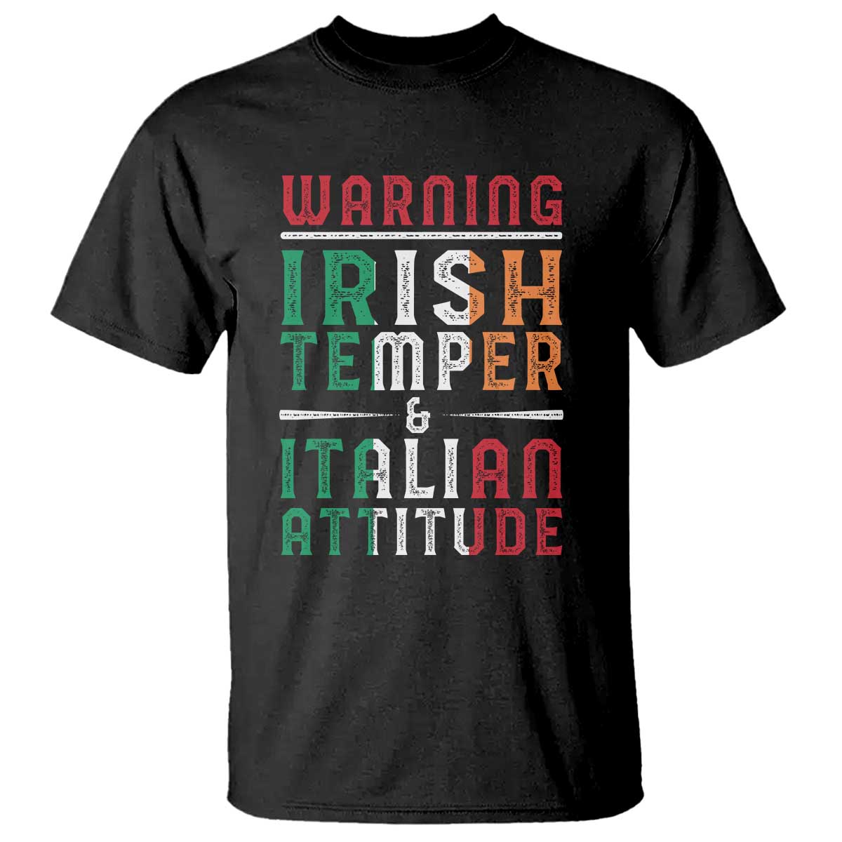 Funny Irish Temper Italian Attitude T Shirt
