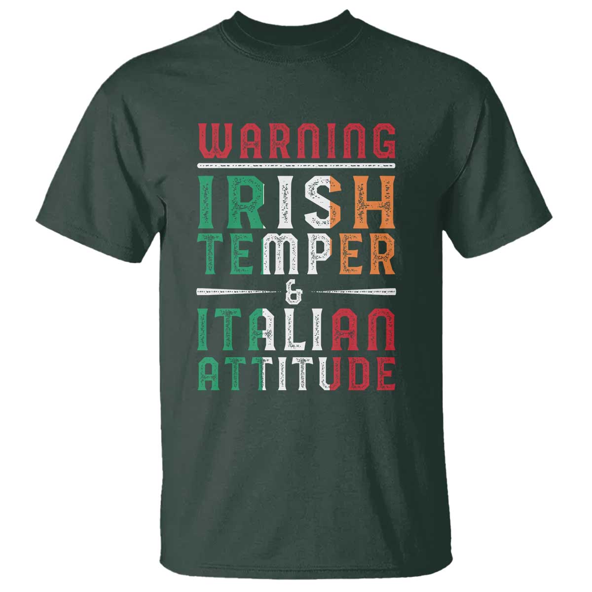 Funny Irish Temper Italian Attitude T Shirt