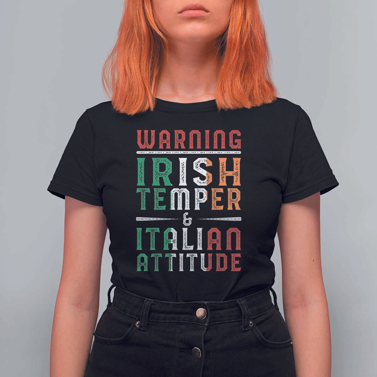 Funny Irish Temper Italian Attitude T Shirt For Women