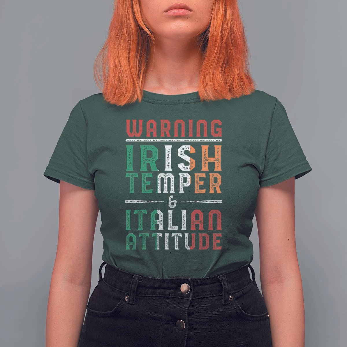 Funny Irish Temper Italian Attitude T Shirt For Women