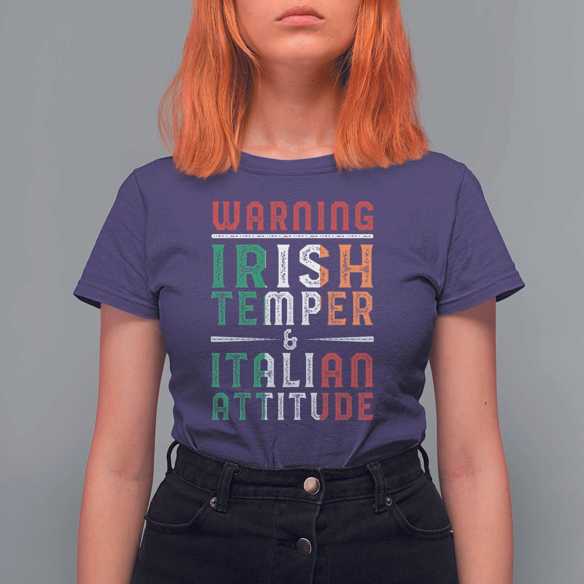 Funny Irish Temper Italian Attitude T Shirt For Women
