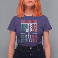 Funny Irish Temper Italian Attitude T Shirt For Women