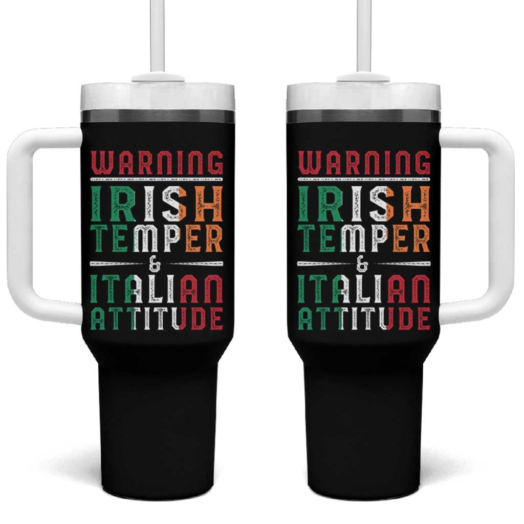 Funny Irish Temper Italian Attitude Tumbler With Handle