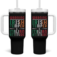 Funny Irish Temper Italian Attitude Tumbler With Handle
