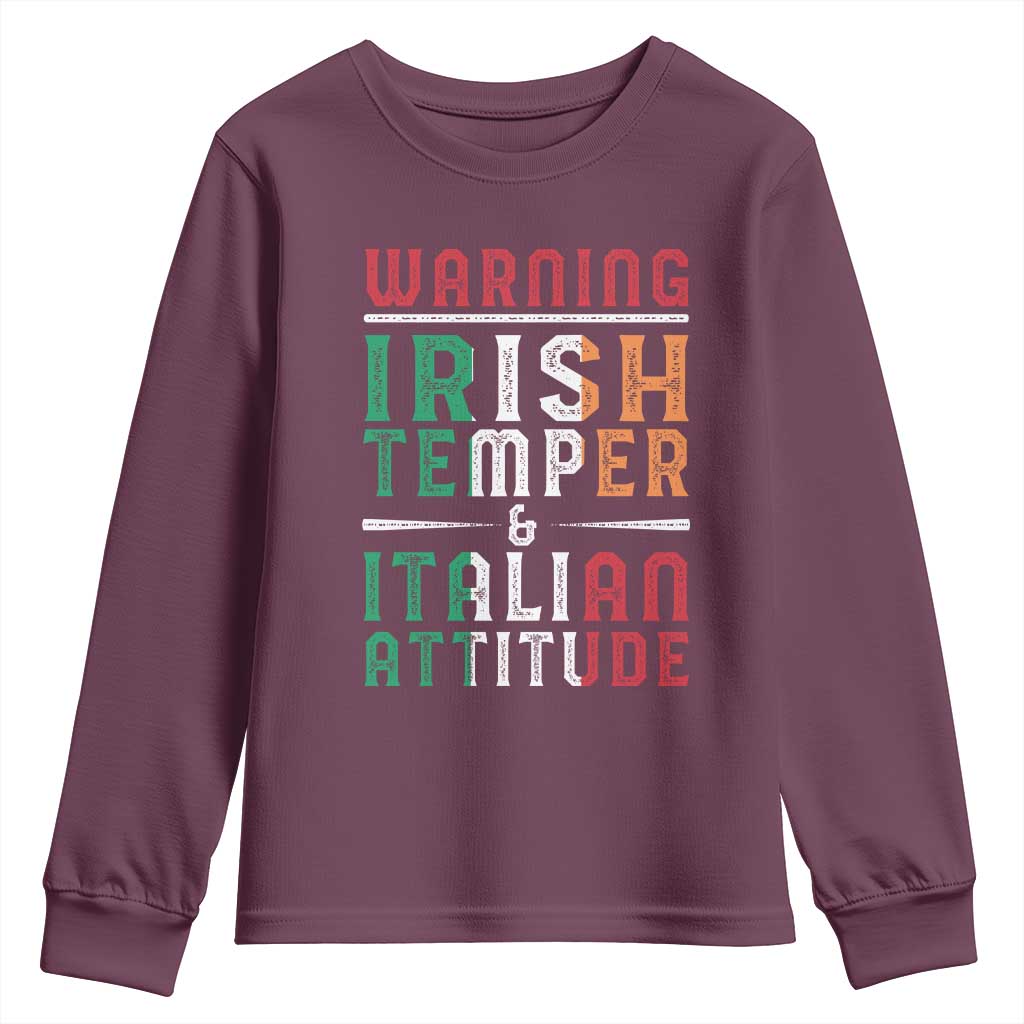 Funny Irish Temper Italian Attitude Youth Sweatshirt