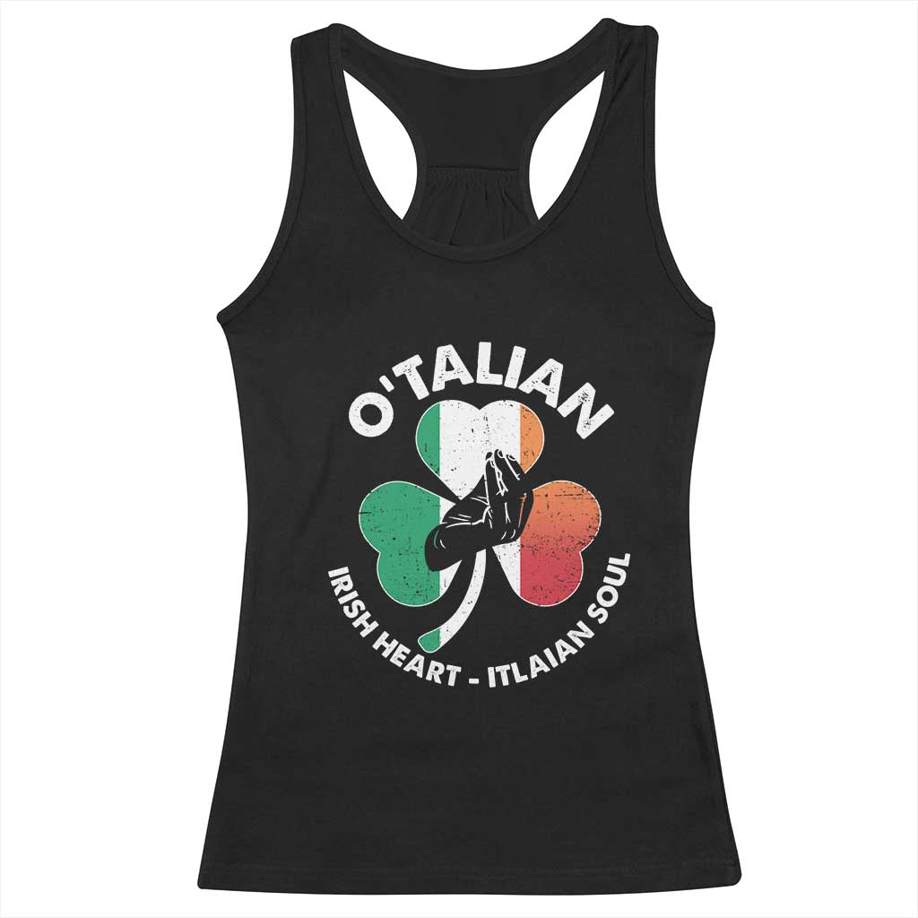 Italian Irish O'talian St. Patrick's Day Racerback Tank Top