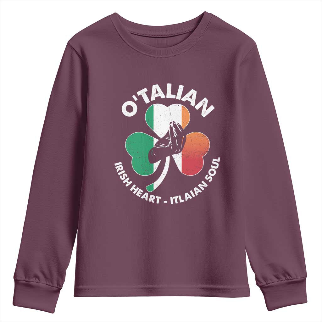 Italian Irish O'talian St. Patrick's Day Youth Sweatshirt