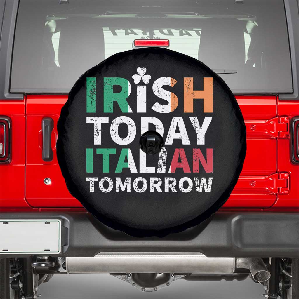 Funny St. Patrick's Day Spare Tire Cover Irish Today Italian Tomorrow