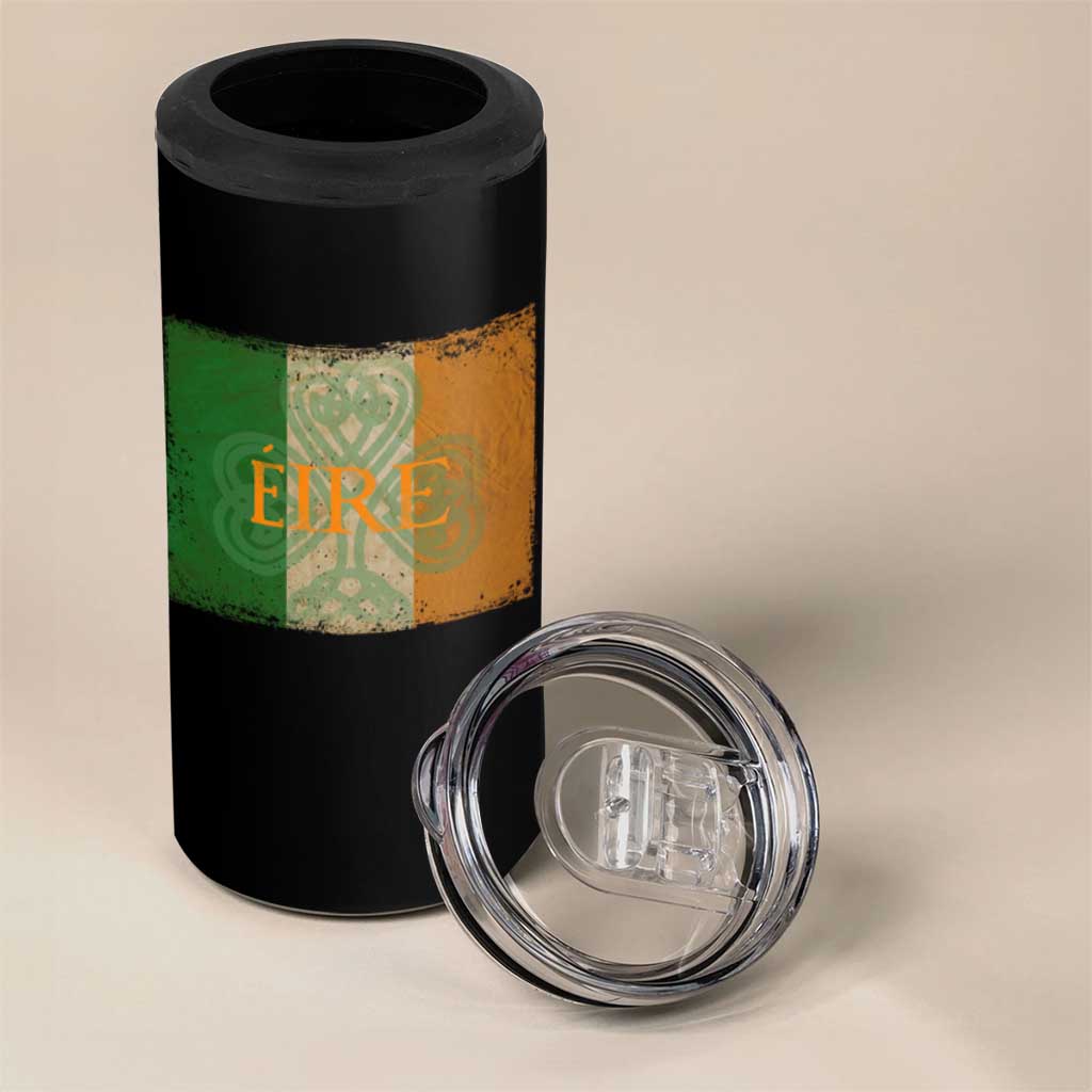 Eire Irish Pride 4 in 1 Can Cooler Tumbler Celtic Shamrock Ireland Flag