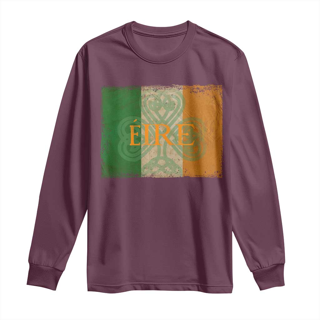 Eire Irish Pride Long Sleeve Shirt Celtic Shamrock Ireland Flag