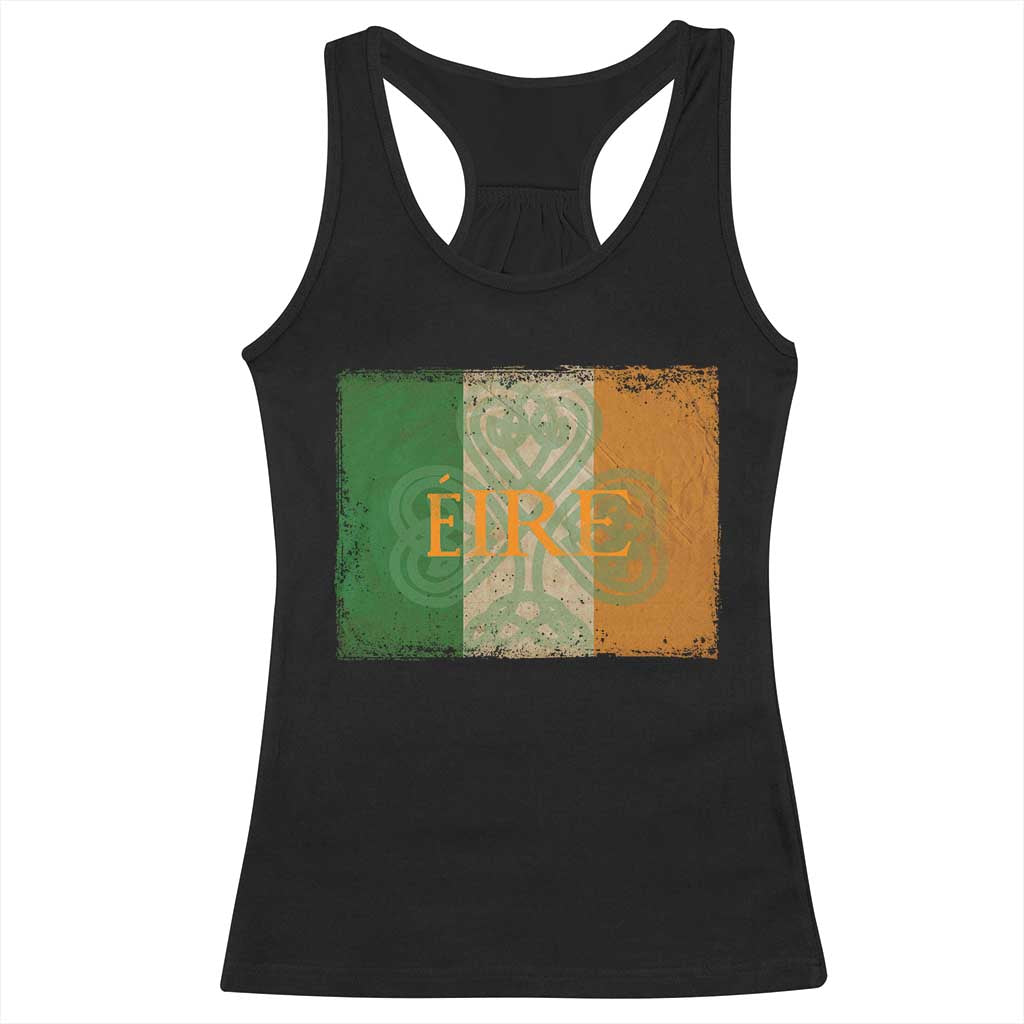 Eire Irish Pride Racerback Tank Top Celtic Shamrock Ireland Flag