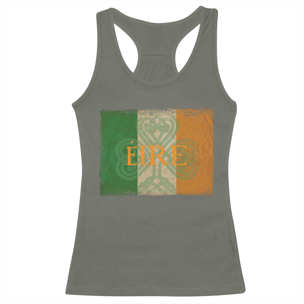 Eire Irish Pride Racerback Tank Top Celtic Shamrock Ireland Flag